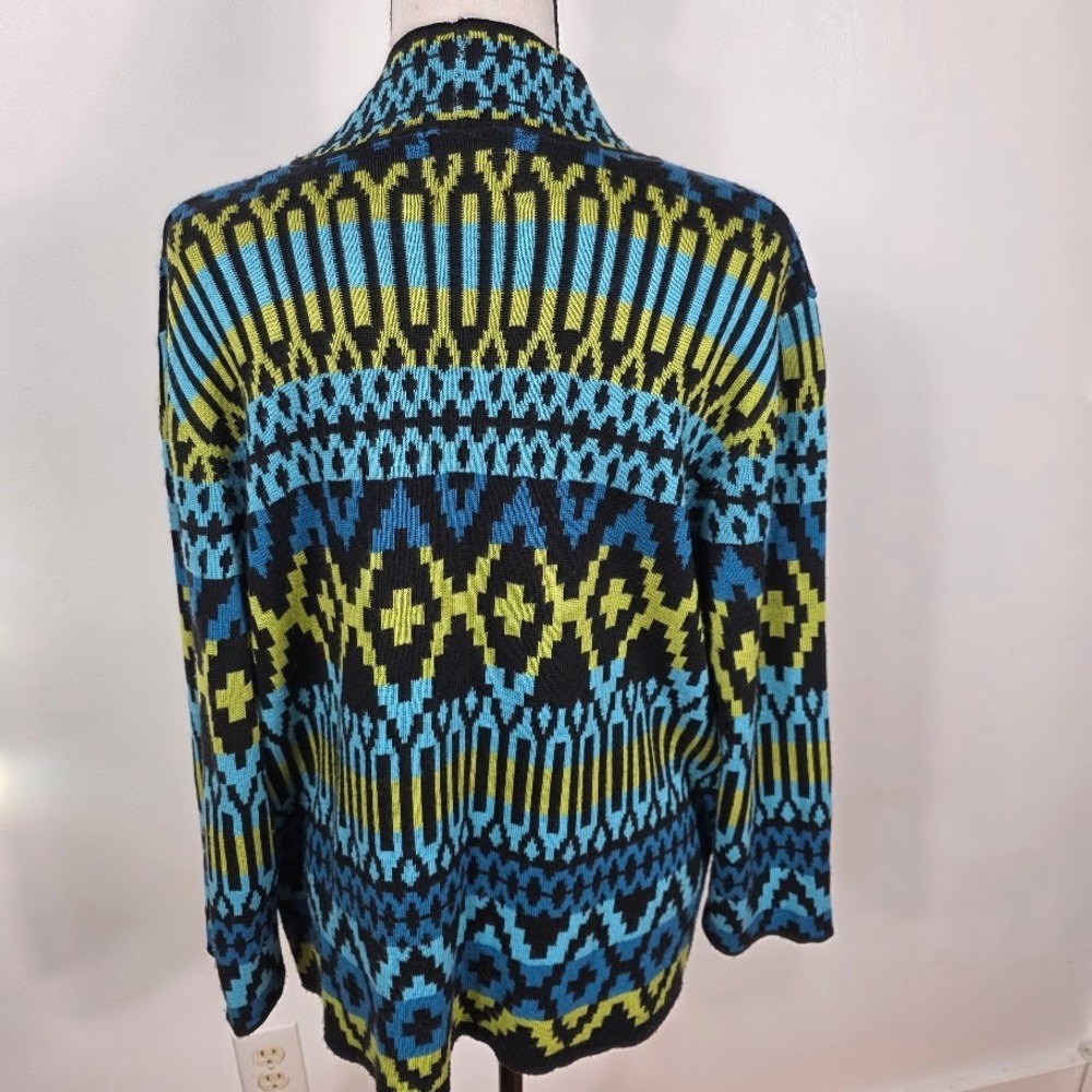 Ruby Rd Geometric Pattern Boho Cardigan Sweater T… - image 2